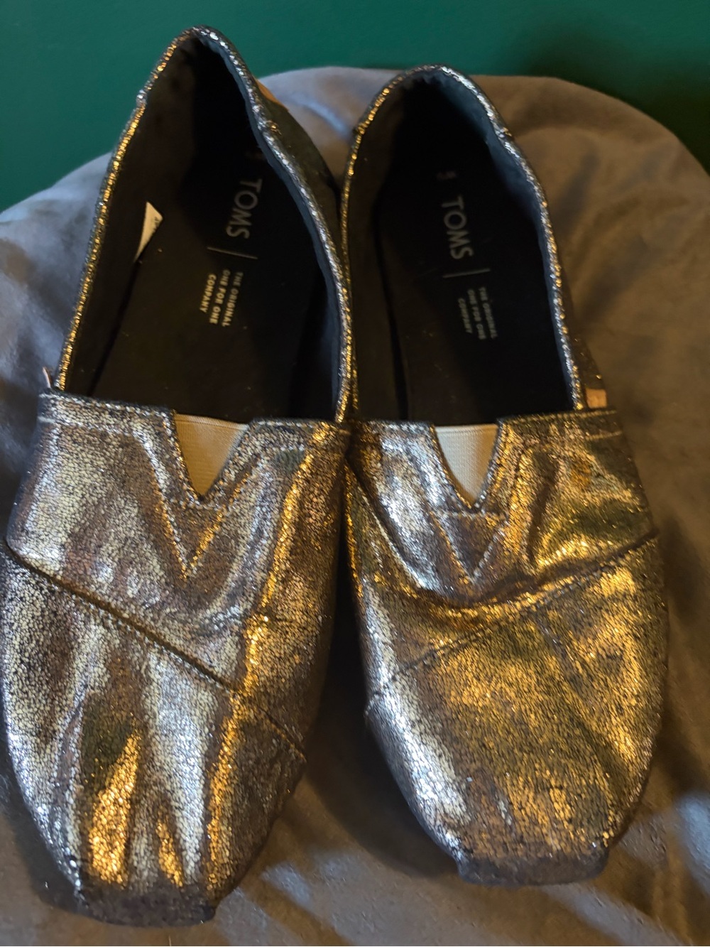 Toms Metallic Bronze Slip-On Moccasins